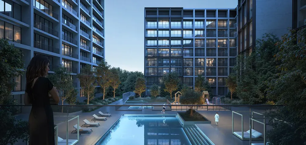 Jenna 1 at Aljada, residences and surroundings